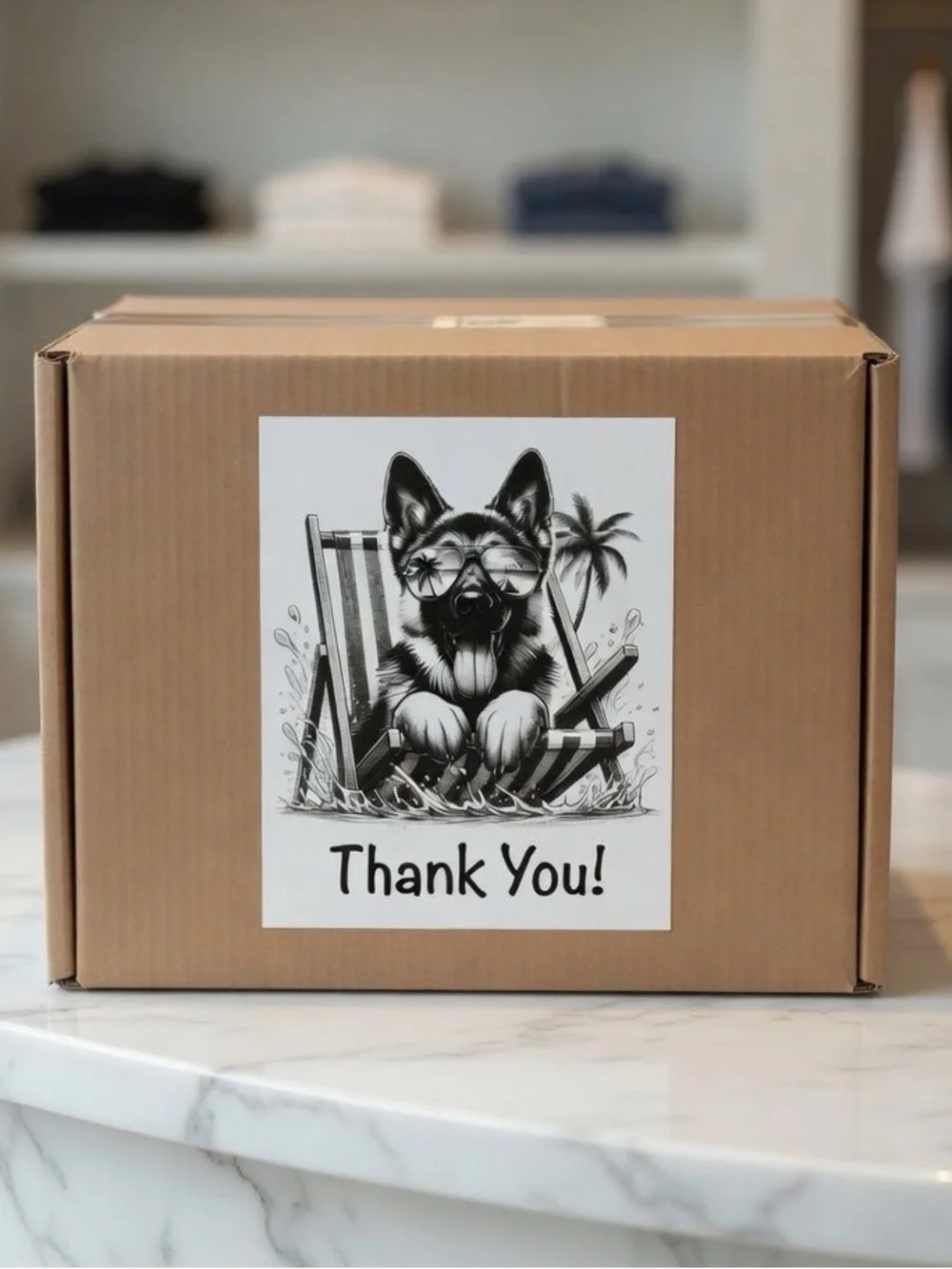 German Shepherd Thank You Labels 4”x6” 100ct. -New